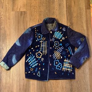 Vintage reversible quilted cardigan jacket size M